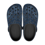 Classic Clogs Doodle Arrows on Blue Denim Print