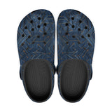 Classic Clogs Doodle Arrows on Blue Denim Print