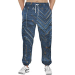 Men's Sweatpants Doodle Arrows on Blue Denim Print