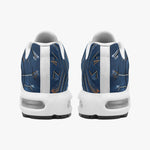 Air Cushion Sneakers Doodle Arrows on Blue Denim Print