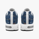 Air Cushion Sneakers Doodle Arrows on Blue Denim Print
