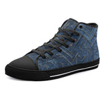 High-Top Canvas Shoes Doodle Arrows on Blue Denim Print