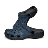Classic Clogs Doodle Arrows on Blue Denim Print