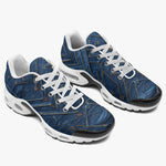 Air Cushion Sneakers Doodle Arrows on Blue Denim Print