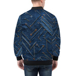 Bomber Jacket Doodle Arrows on Blue Denim Print