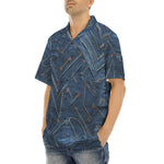 Hawaiian Shirt Doodle Arrows on Blue Denim Print