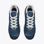 Air Cushion Sneakers Doodle Arrows on Blue Denim Print