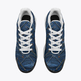 Air Cushion Sneakers Doodle Arrows on Blue Denim Print