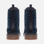 Leather Boots Doodle Arrows on Blue Denim Print