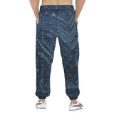 Men's Sweatpants Doodle Arrows on Blue Denim Print
