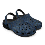 Classic Clogs Doodle Arrows on Blue Denim Print