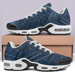 Air Cushion Sneakers Doodle Arrows on Blue Denim Print