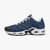 Air Cushion Sneakers Doodle Arrows on Blue Denim Print