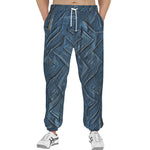Men's Sweatpants Abstract Blue Denim Cloth Print