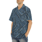 Hawaiian Shirt Abstract Blue Denim Cloth Print