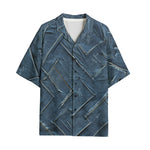 Hawaiian Shirt Abstract Blue Denim Cloth Print
