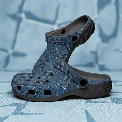 Classic Clogs Abstract Blue Denim Cloth Print