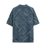 Hawaiian Shirt Abstract Blue Denim Cloth Print