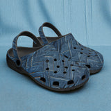 Classic Clogs Abstract Blue Denim Cloth Print