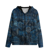 Men's Zip Up Hoodie Abstract Geometric Symbols