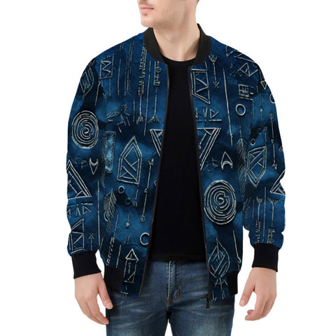 Bomber Jacket Abstract Geometric Symbols