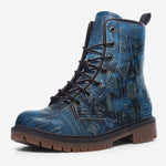 Leather Boots Abstract Geometric Symbols