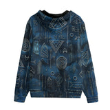 Men's Zip Up Hoodie Abstract Geometric Symbols