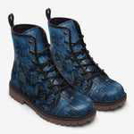 Leather Boots Abstract Geometric Symbols