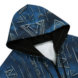 Men's Zip Up Hoodie Abstract Geometric Symbols