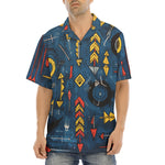 Hawaiian Shirt Abstract Arrows in Red Yellow Blue