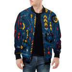Bomber Jacket Abstract Arrows in Red Yellow Blue