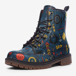Leather Boots Abstract Arrows in Red Yellow Blue