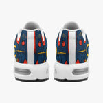 Air Cushion Sneakers Abstract Arrows in Red Yellow Blue