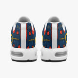Air Cushion Sneakers Abstract Arrows in Red Yellow Blue