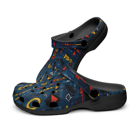 Classic Clogs Abstract Arrows in Red Yellow Blue