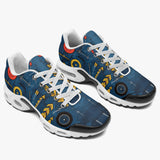 Air Cushion Sneakers Abstract Arrows in Red Yellow Blue