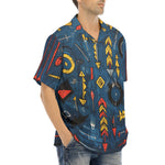 Hawaiian Shirt Abstract Arrows in Red Yellow Blue