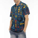 Men's Polo Shirt Abstract Arrows in Red Yellow Blue