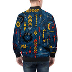 Bomber Jacket Abstract Arrows in Red Yellow Blue