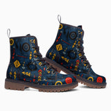 Leather Boots Abstract Arrows in Red Yellow Blue