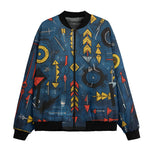 Bomber Jacket Abstract Arrows in Red Yellow Blue