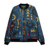 Bomber Jacket Abstract Arrows in Red Yellow Blue