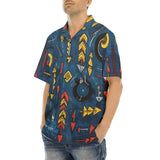 Hawaiian Shirt Abstract Arrows in Red Yellow Blue