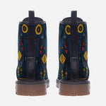 Leather Boots Abstract Arrows in Red Yellow Blue