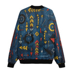 Bomber Jacket Abstract Arrows in Red Yellow Blue