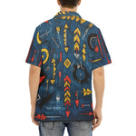 Hawaiian Shirt Abstract Arrows in Red Yellow Blue