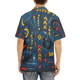 Hawaiian Shirt Abstract Arrows in Red Yellow Blue
