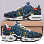 Air Cushion Sneakers Abstract Arrows in Red Yellow Blue
