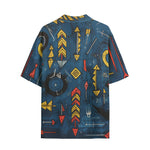 Hawaiian Shirt Abstract Arrows in Red Yellow Blue