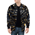 Bomber Jacket Gold and Black Skull Motifs